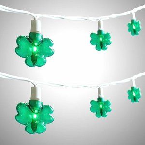 St Patricks Day Shamrock String Lights 20 Count New Party Decoration